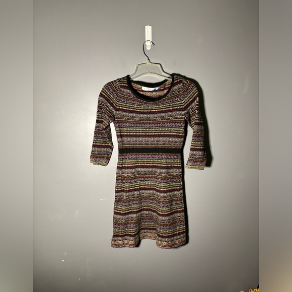 Anthropologie Sparrow Clara Fair Isle Wool Blend Sweater Dress Size Small - Picture 2 of 5